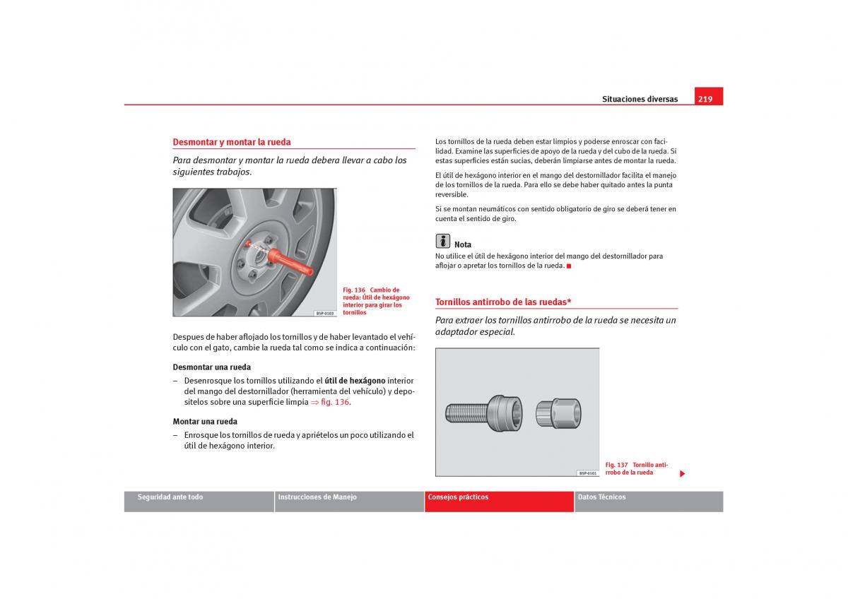 Seat Cordoba II 2 manual del propietario / page 221