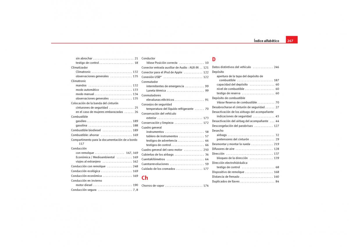 Seat Cordoba II 2 manual del propietario / page 269