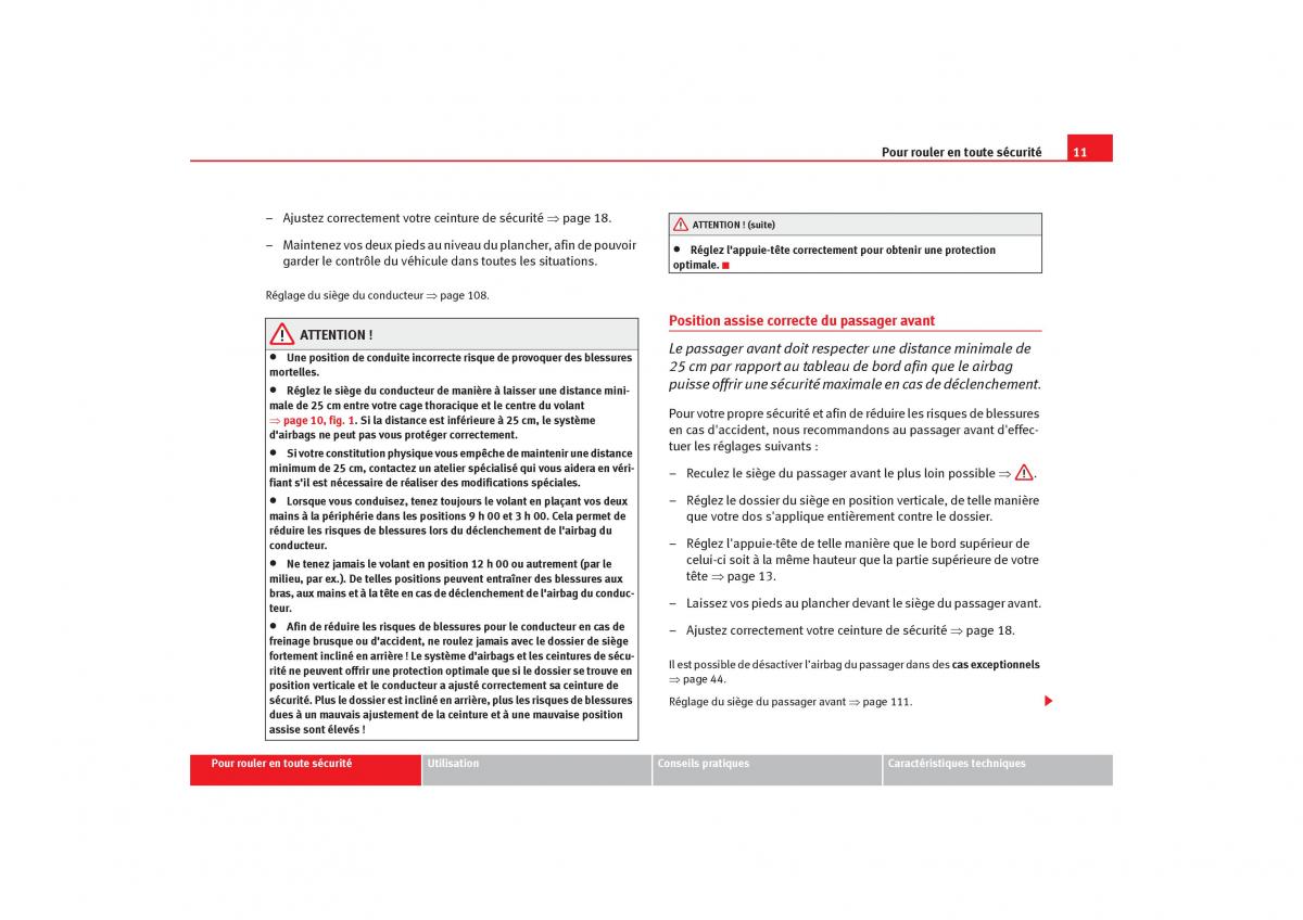 Seat Cordoba II 2 manuel du proprietaire / page 13