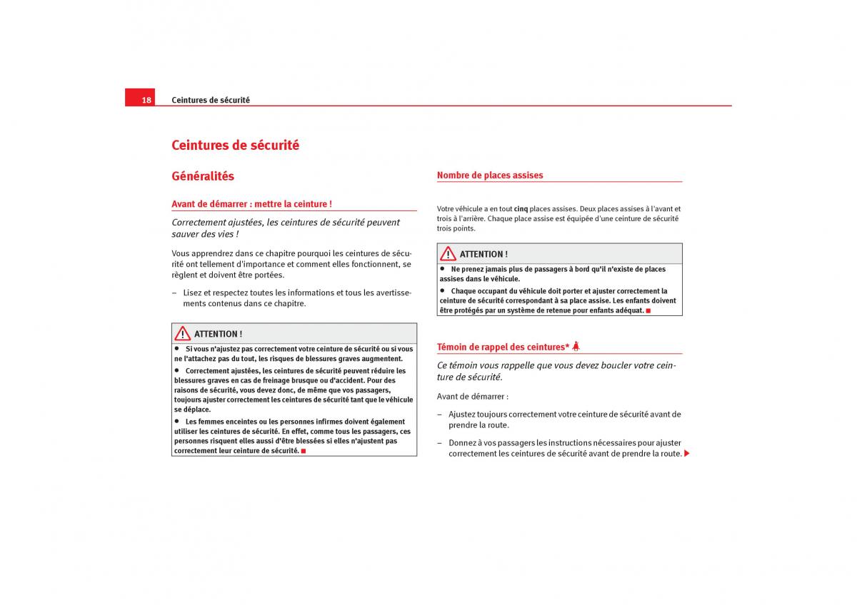 Seat Cordoba II 2 manuel du proprietaire / page 20