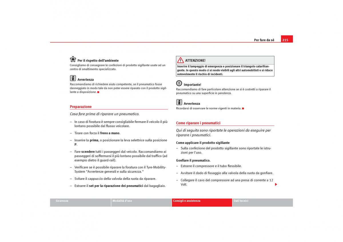 Seat Cordoba II 2 manuale del proprietario / page 217