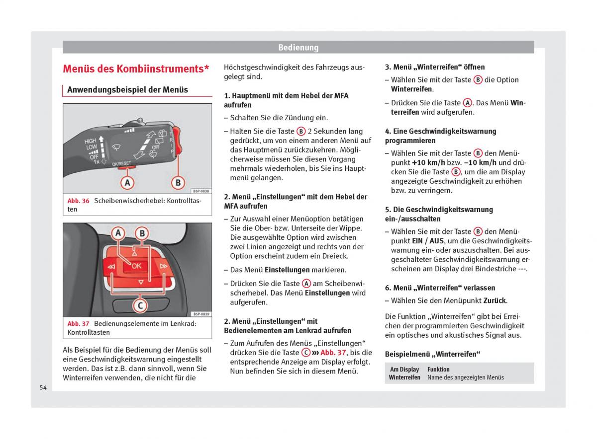 Seat Altea Handbuch / page 56