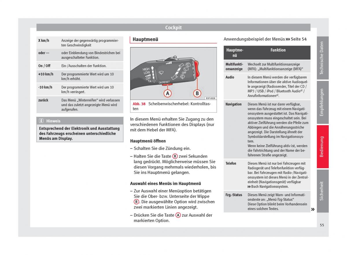 Seat Altea Handbuch / page 57