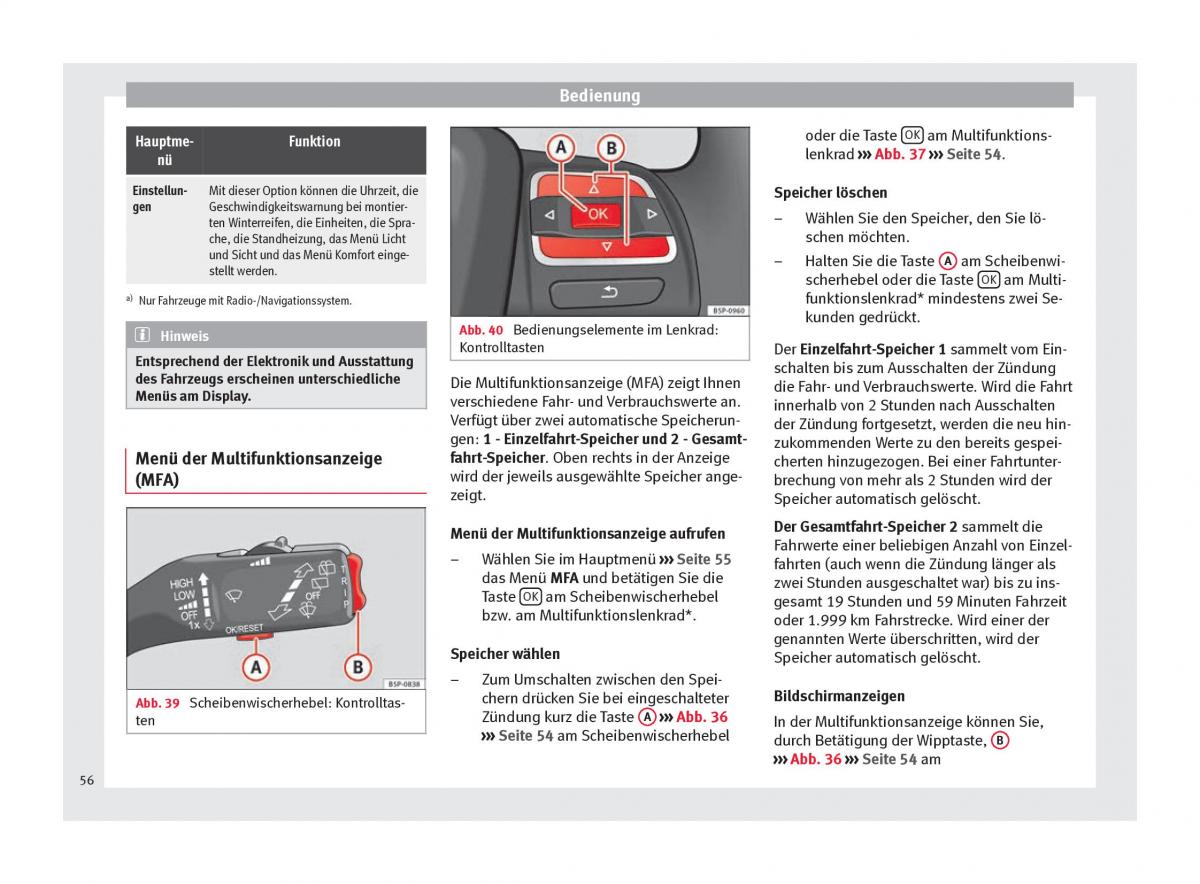 Seat Altea Handbuch / page 58