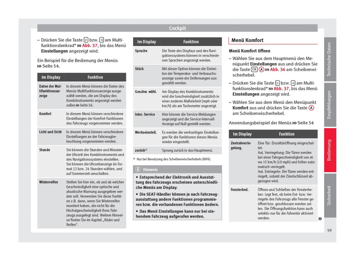 Seat Altea Handbuch / page 61