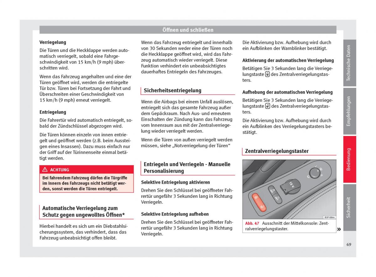 Seat Altea Handbuch / page 71