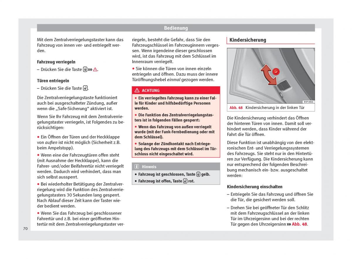 Seat Altea Handbuch / page 72