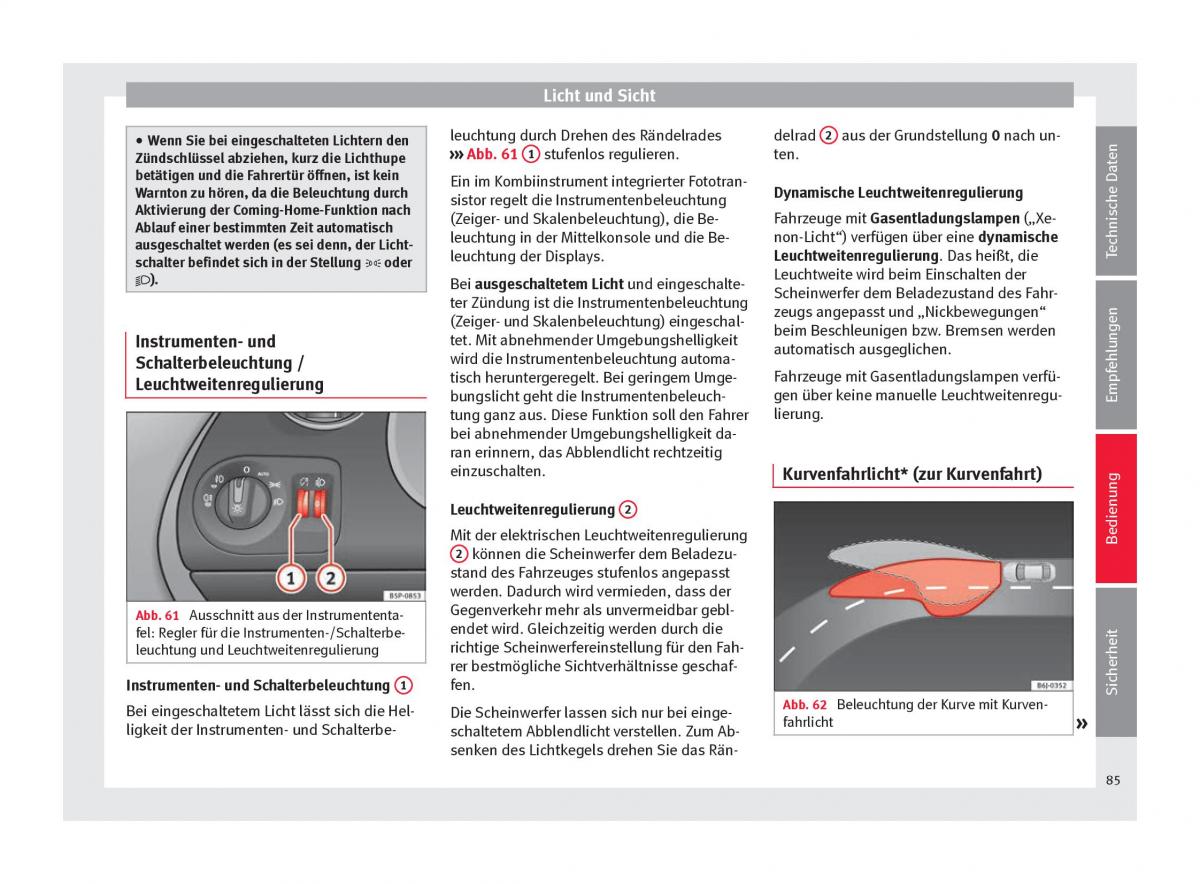 Seat Altea Handbuch / page 87