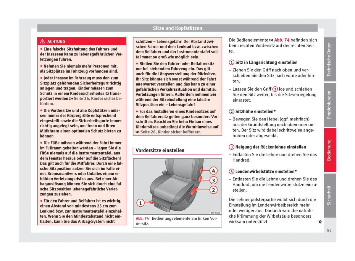 Seat Altea Handbuch / page 97