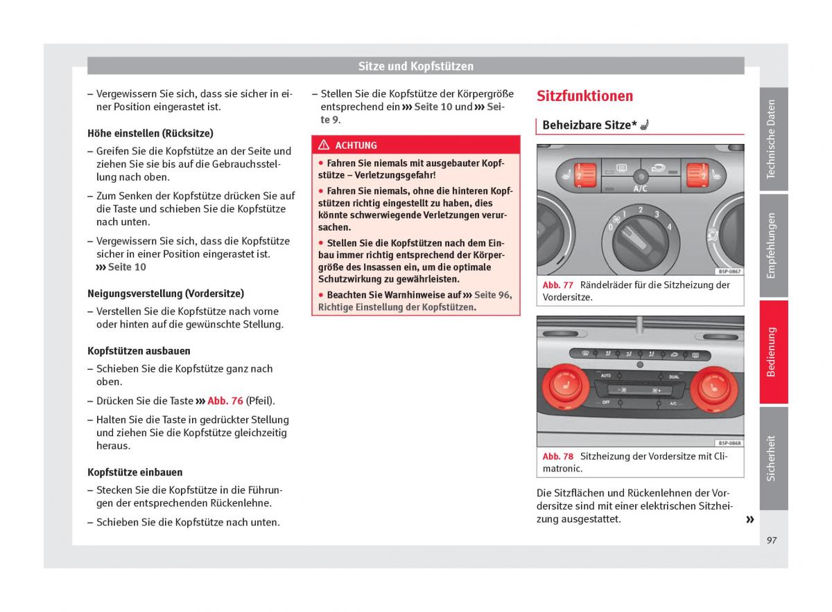 Seat Altea Handbuch / page 99