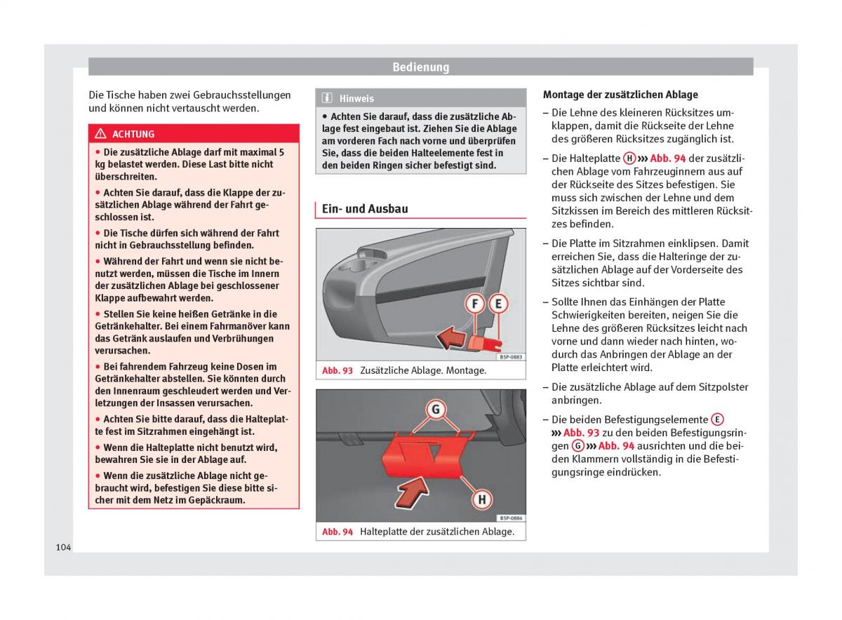 Seat Altea Handbuch / page 106