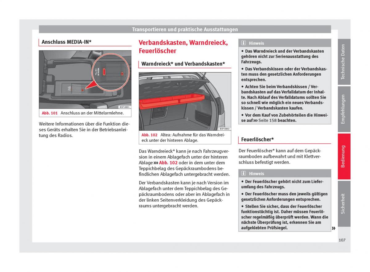 Seat Altea Handbuch / page 109