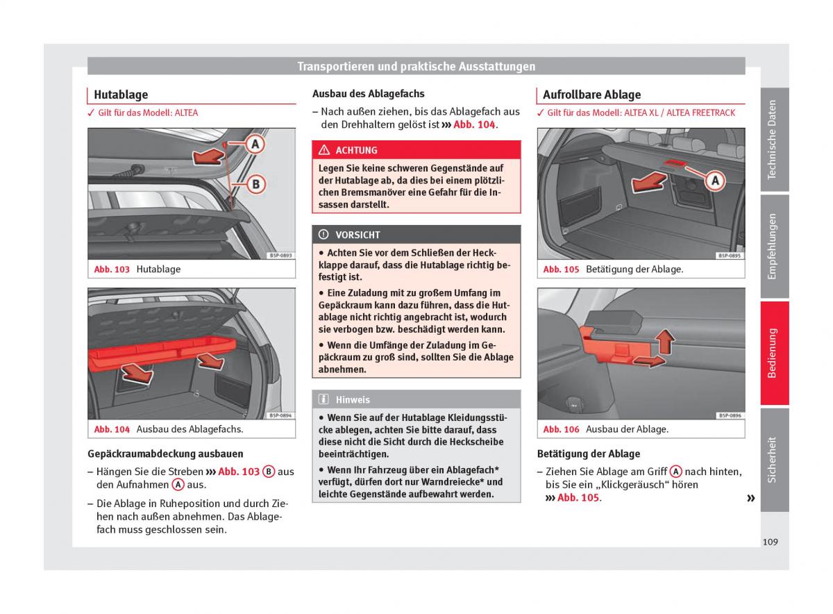 Seat Altea Handbuch / page 111