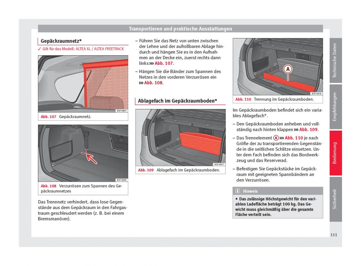 Seat Altea Handbuch / page 113