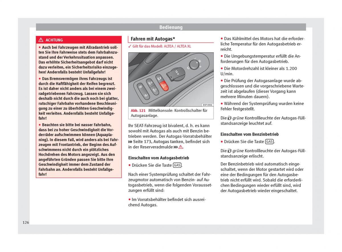 Seat Altea Handbuch / page 128