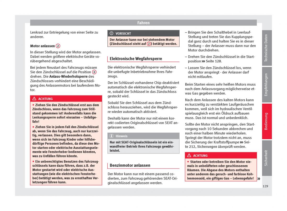 Seat Altea Handbuch / page 131