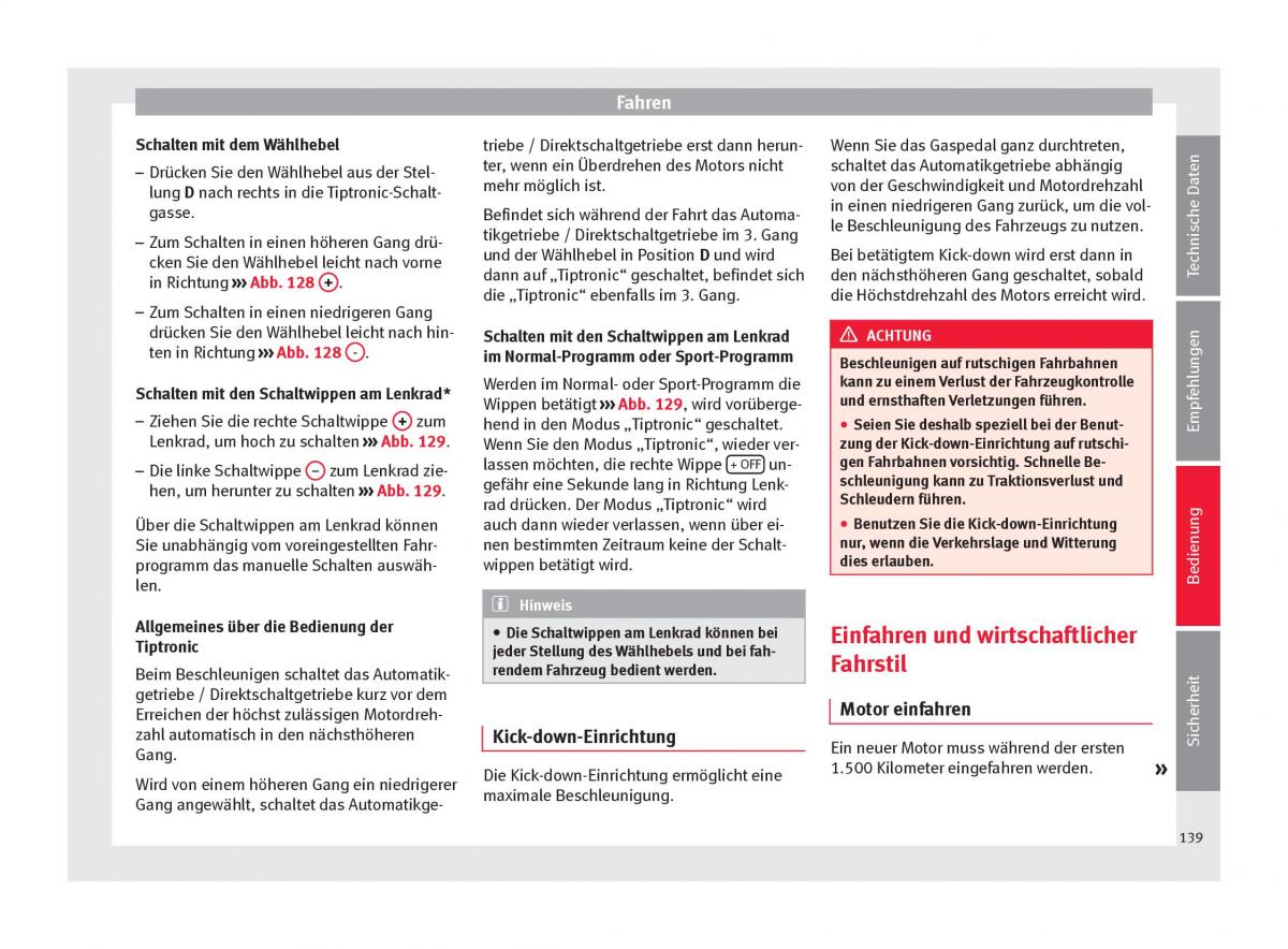 Seat Altea Handbuch / page 141