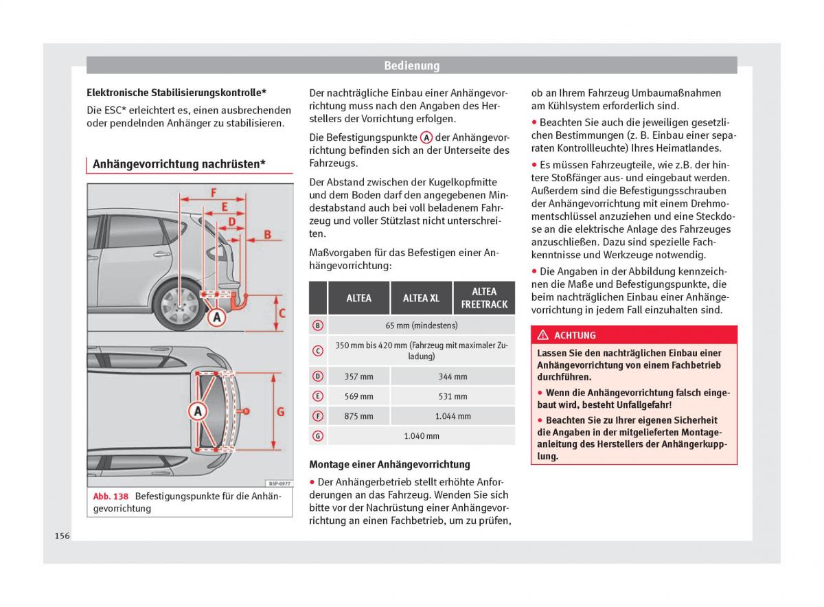 Seat Altea Handbuch / page 158