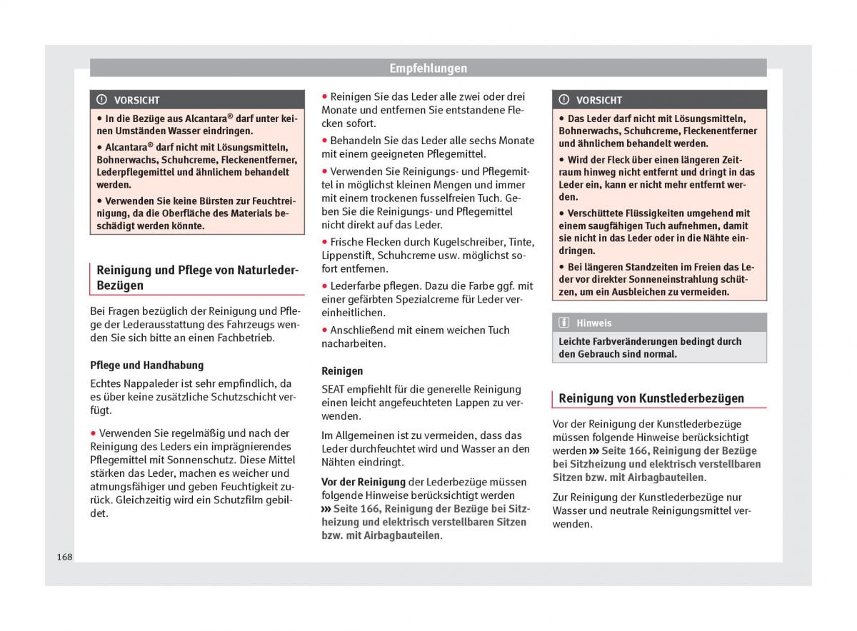 Seat Altea Handbuch / page 170