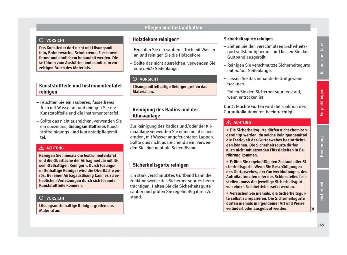 Seat Altea Handbuch / page 171