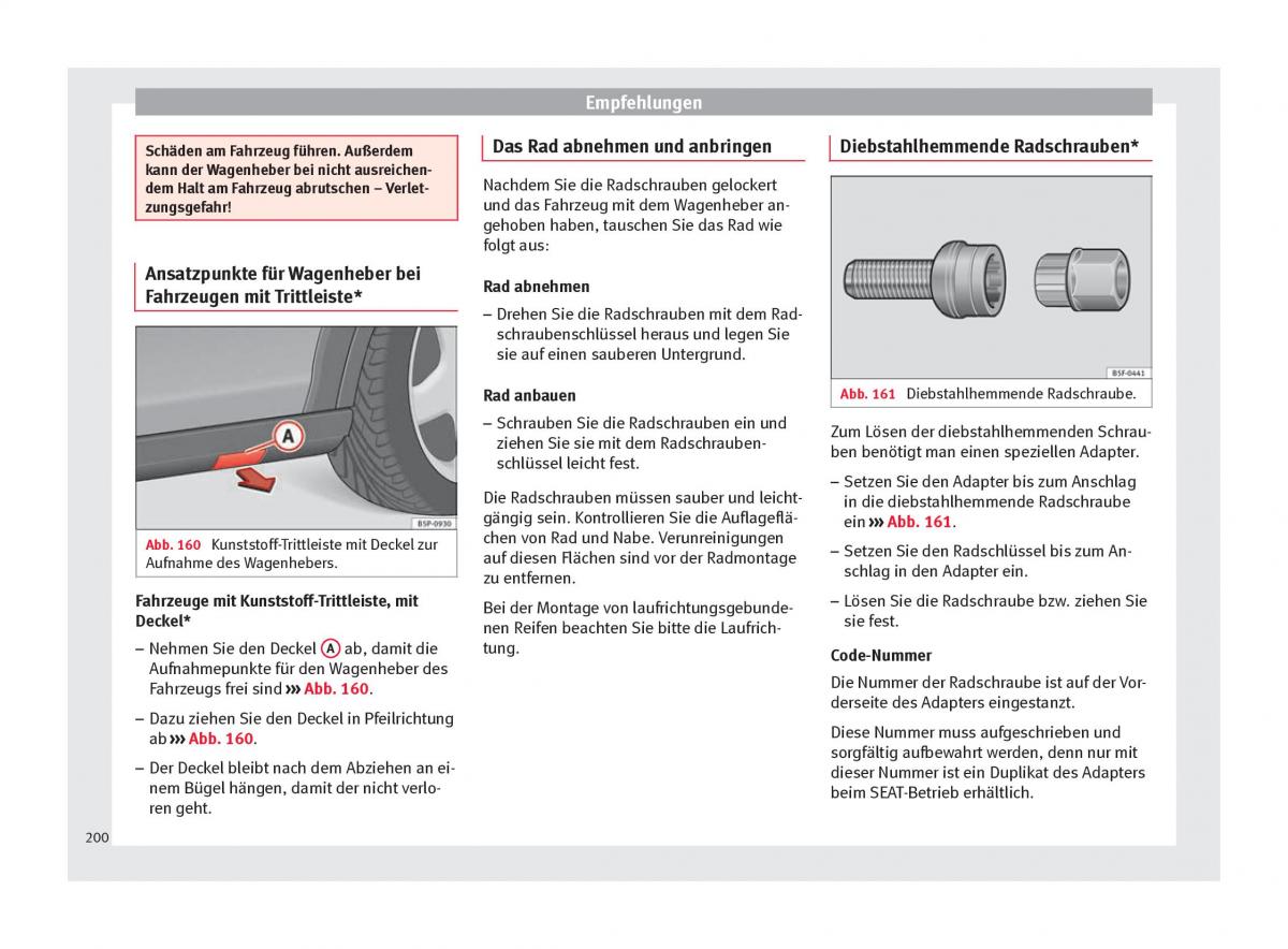 Seat Altea Handbuch / page 202