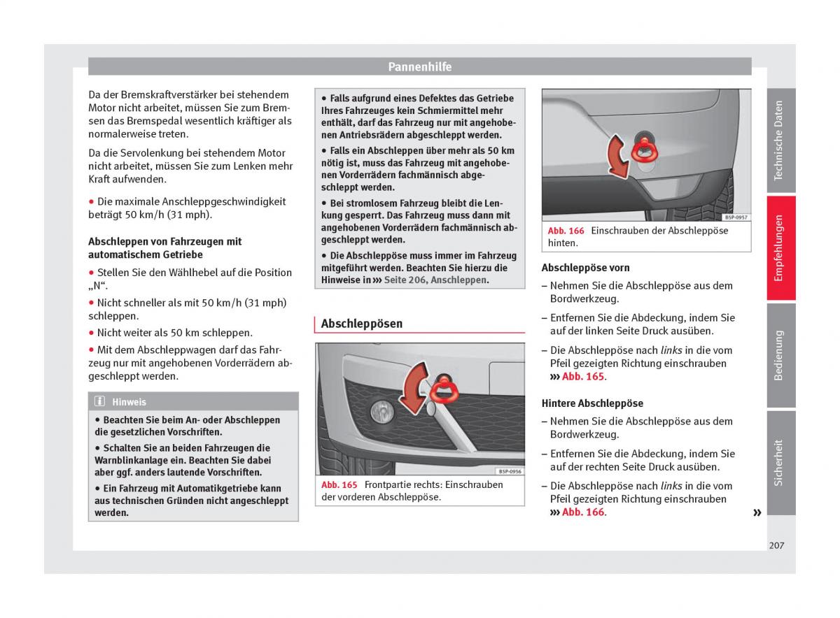 Seat Altea Handbuch / page 209