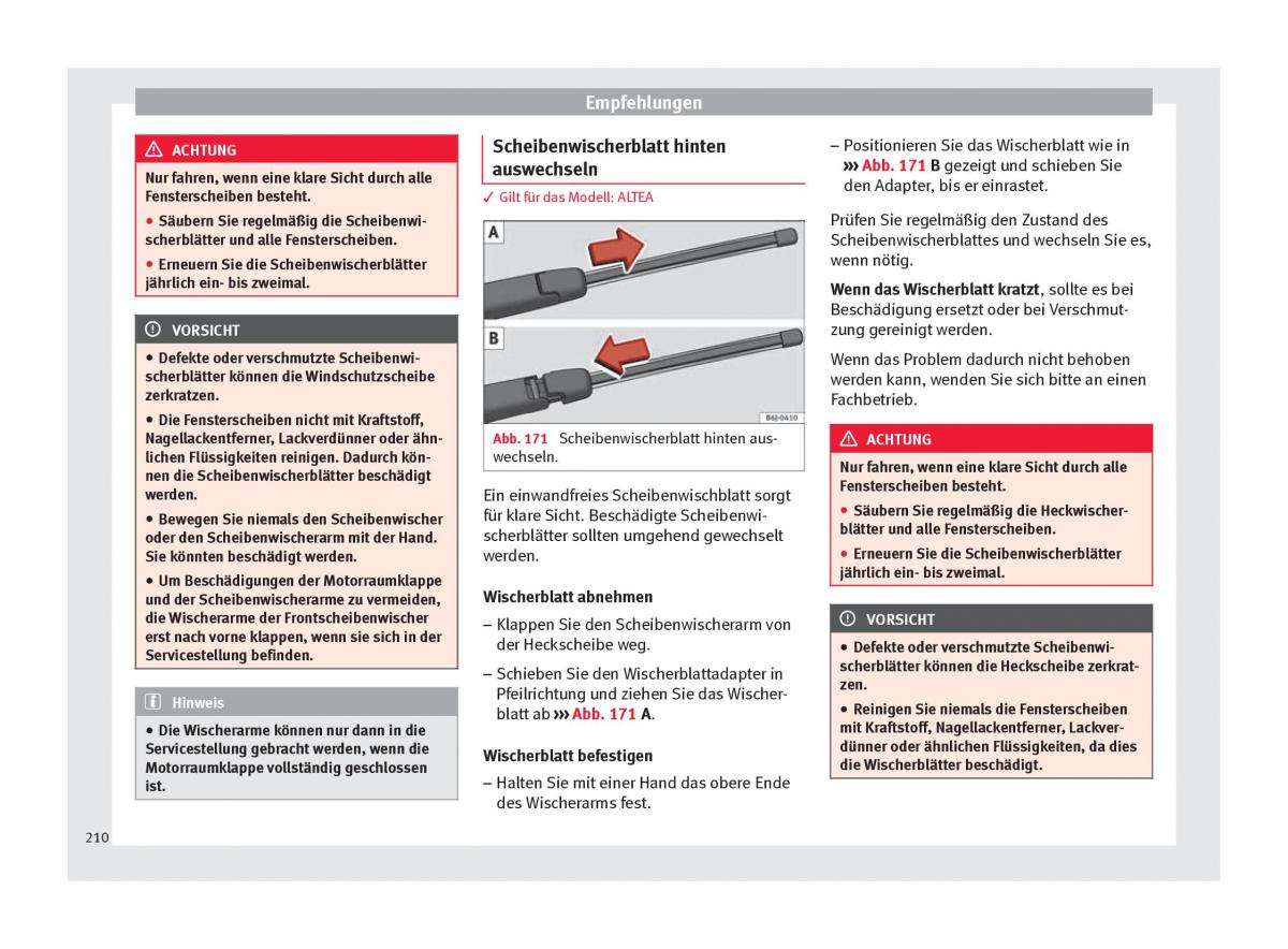 Seat Altea Handbuch / page 212