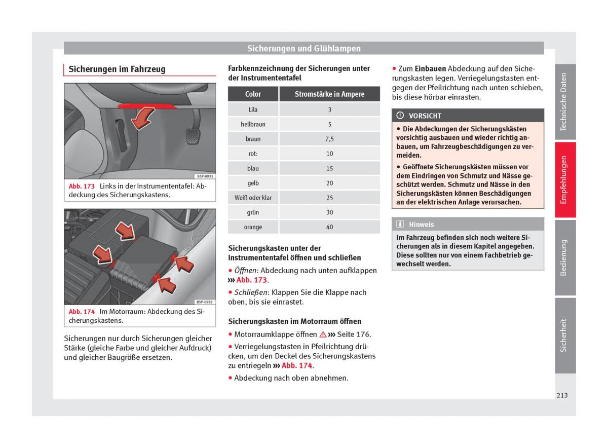 Seat Altea Handbuch / page 215