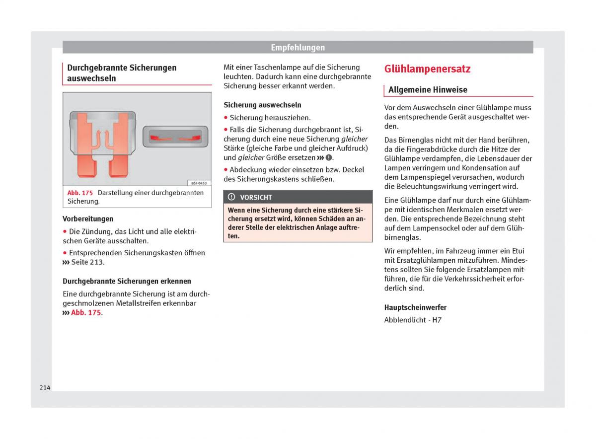 Seat Altea Handbuch / page 216