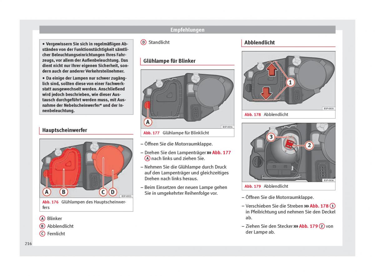 Seat Altea Handbuch / page 218