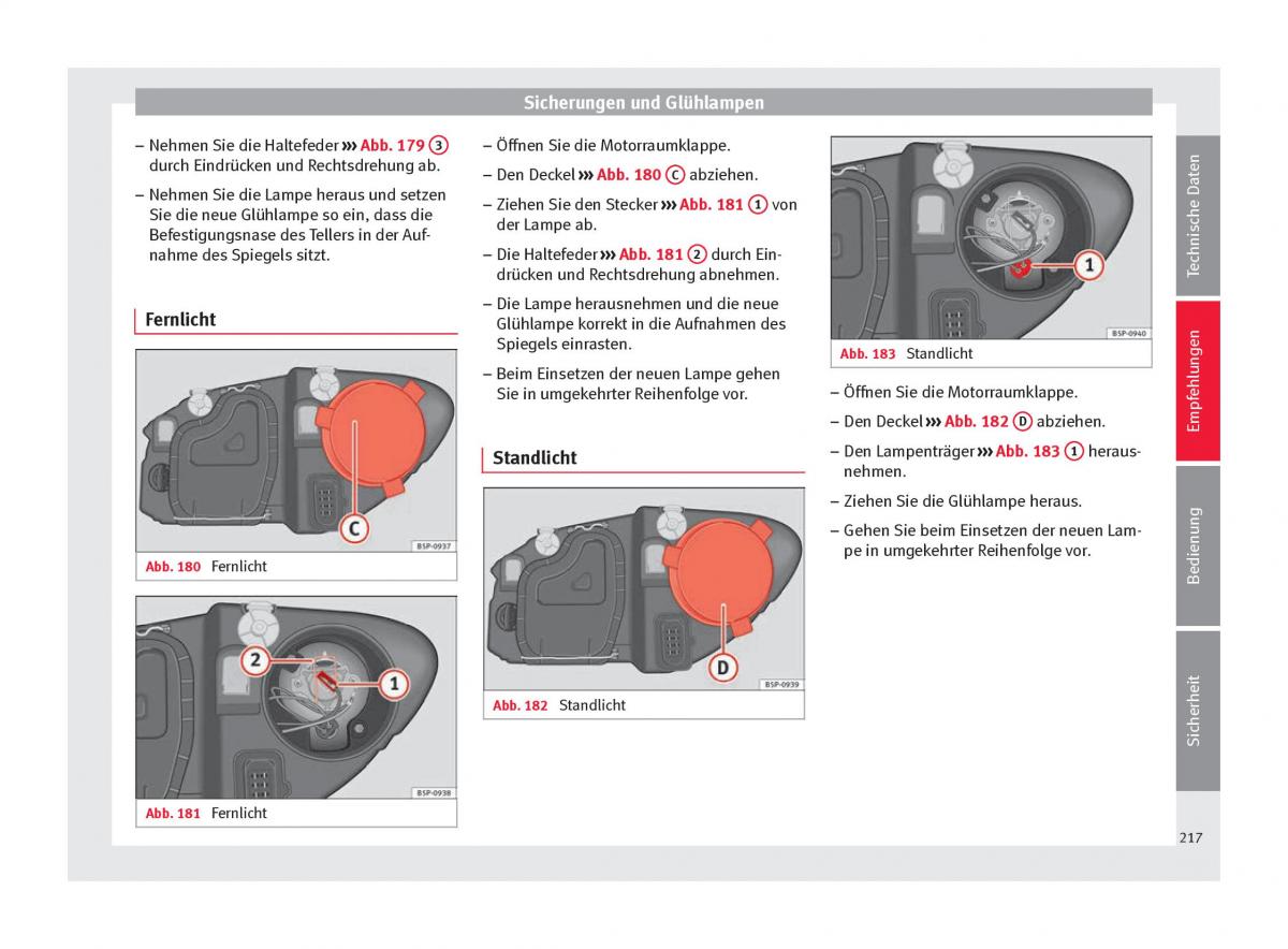 Seat Altea Handbuch / page 219