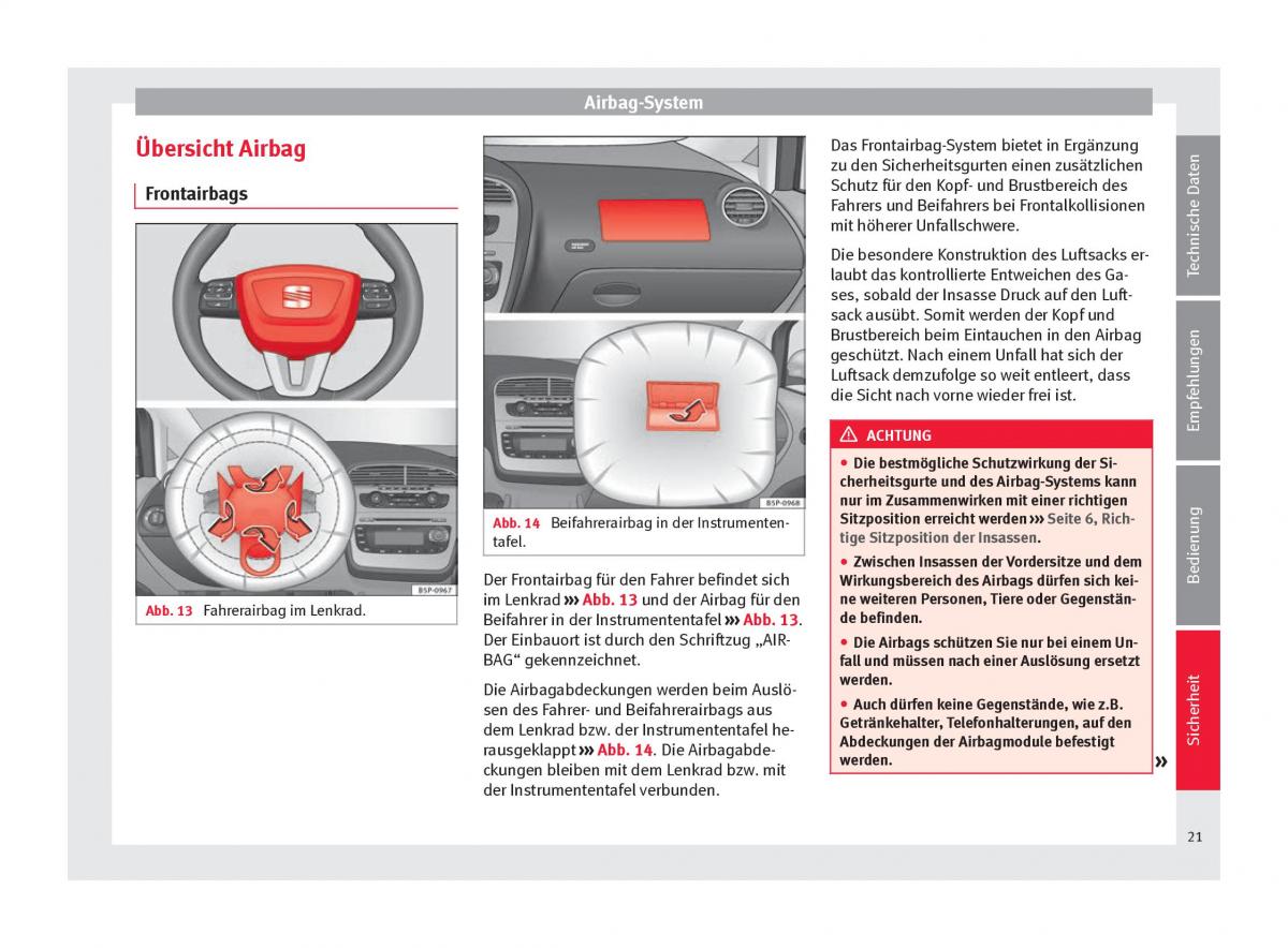 Seat Altea Handbuch / page 23