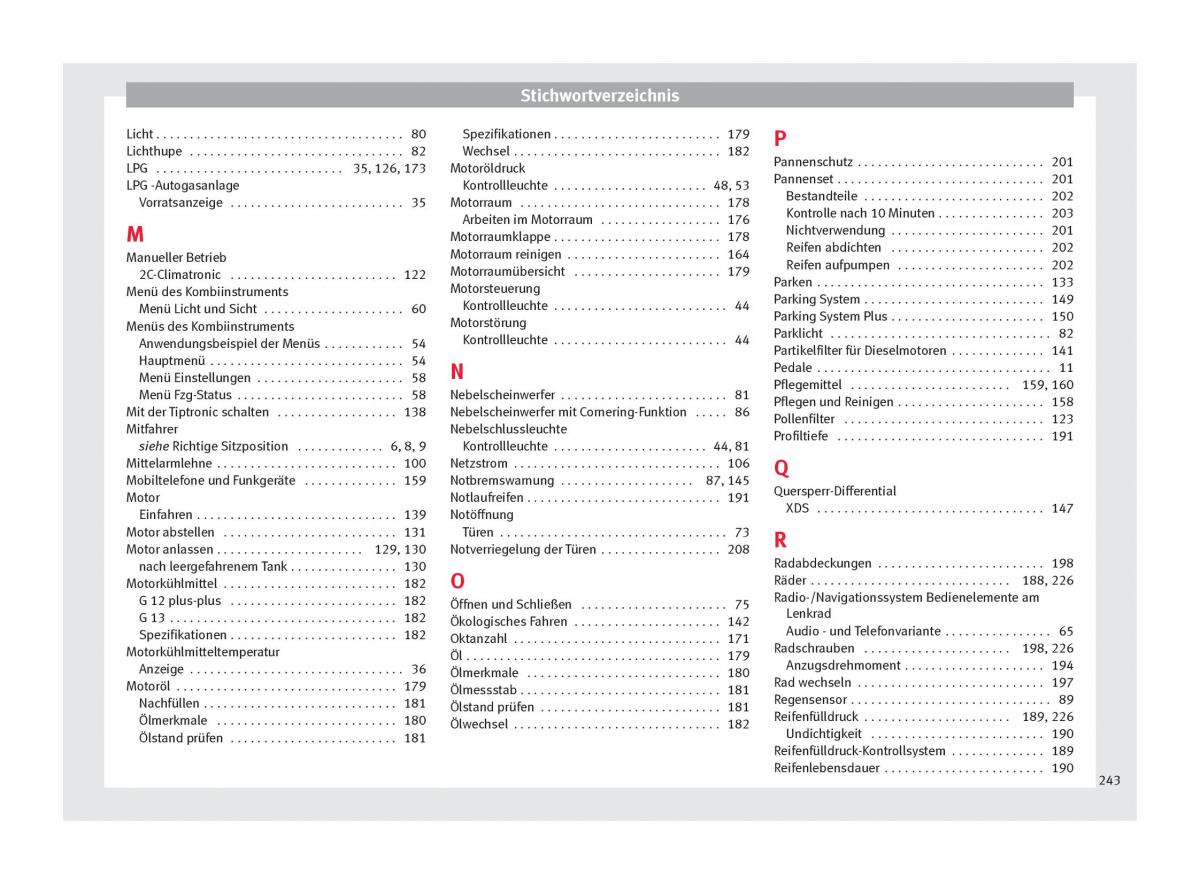 Seat Altea Handbuch / page 245