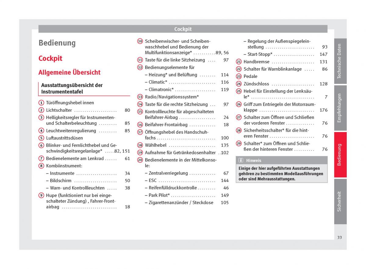 Seat Altea Handbuch / page 35