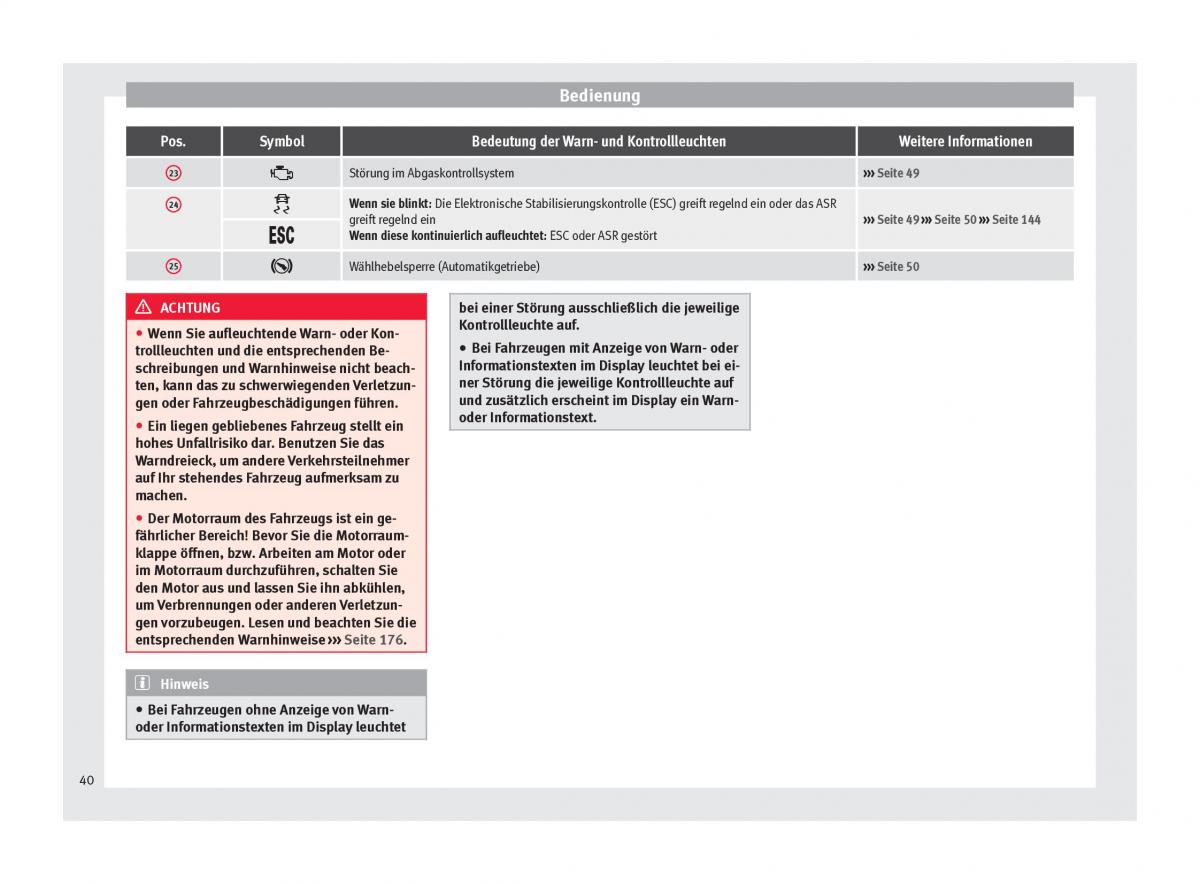 Seat Altea Handbuch / page 42