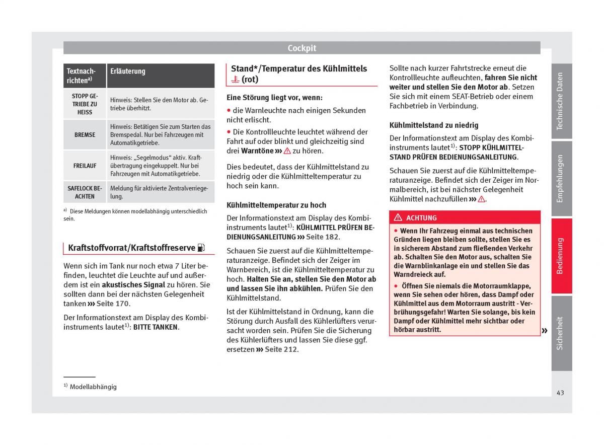 Seat Altea Handbuch / page 45