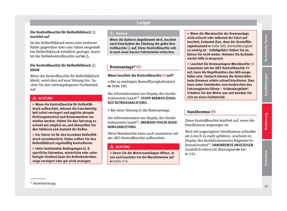 Seat Altea Handbuch / page 49