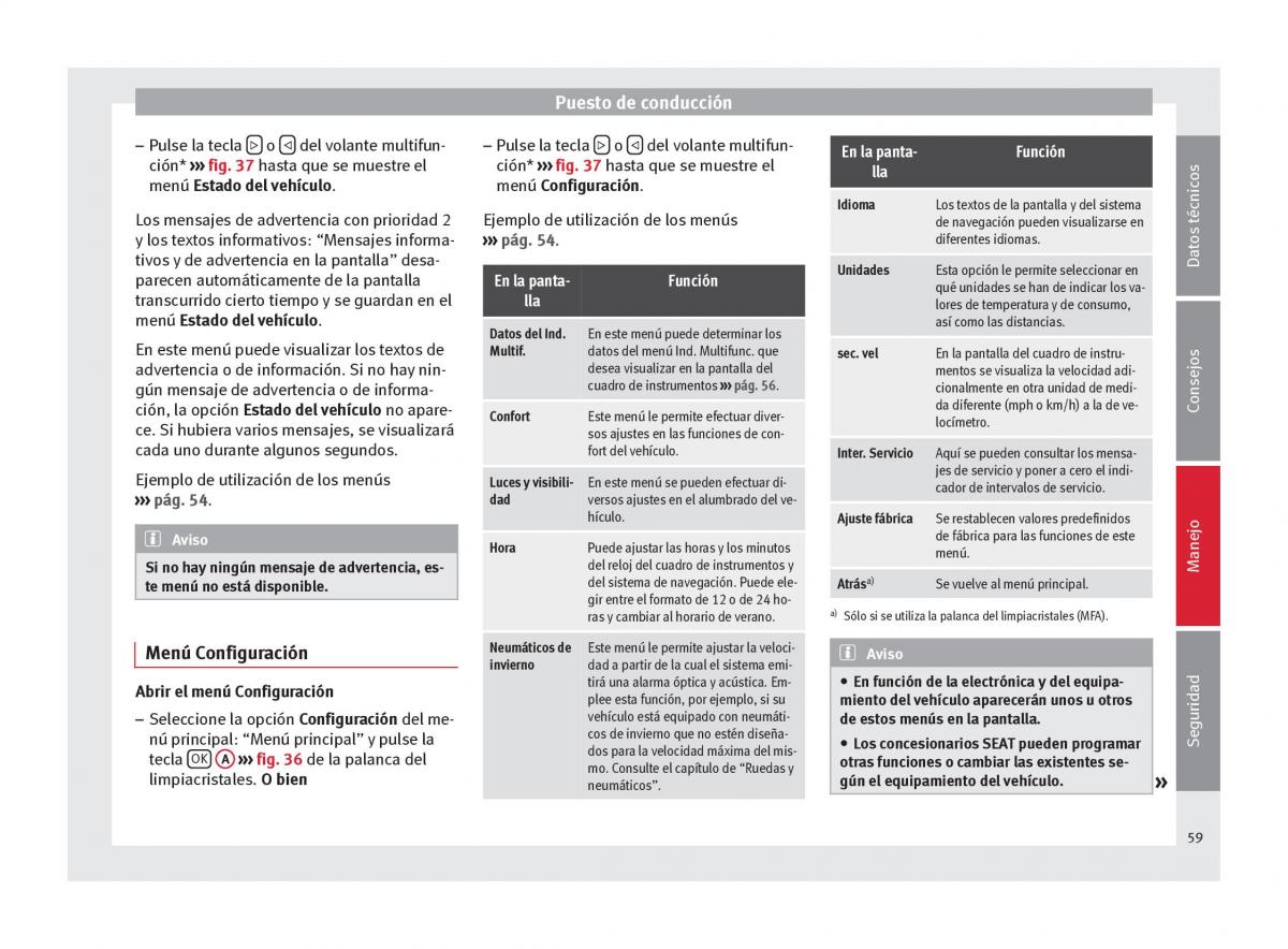 Seat Altea manual del propietario / page 61