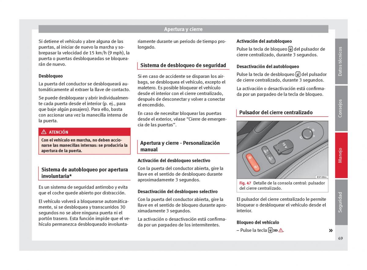 Seat Altea manual del propietario / page 71