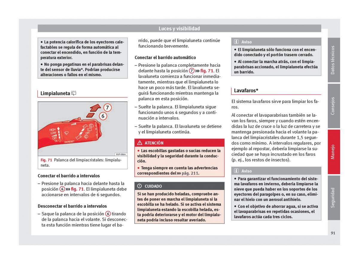 Seat Altea manual del propietario / page 93