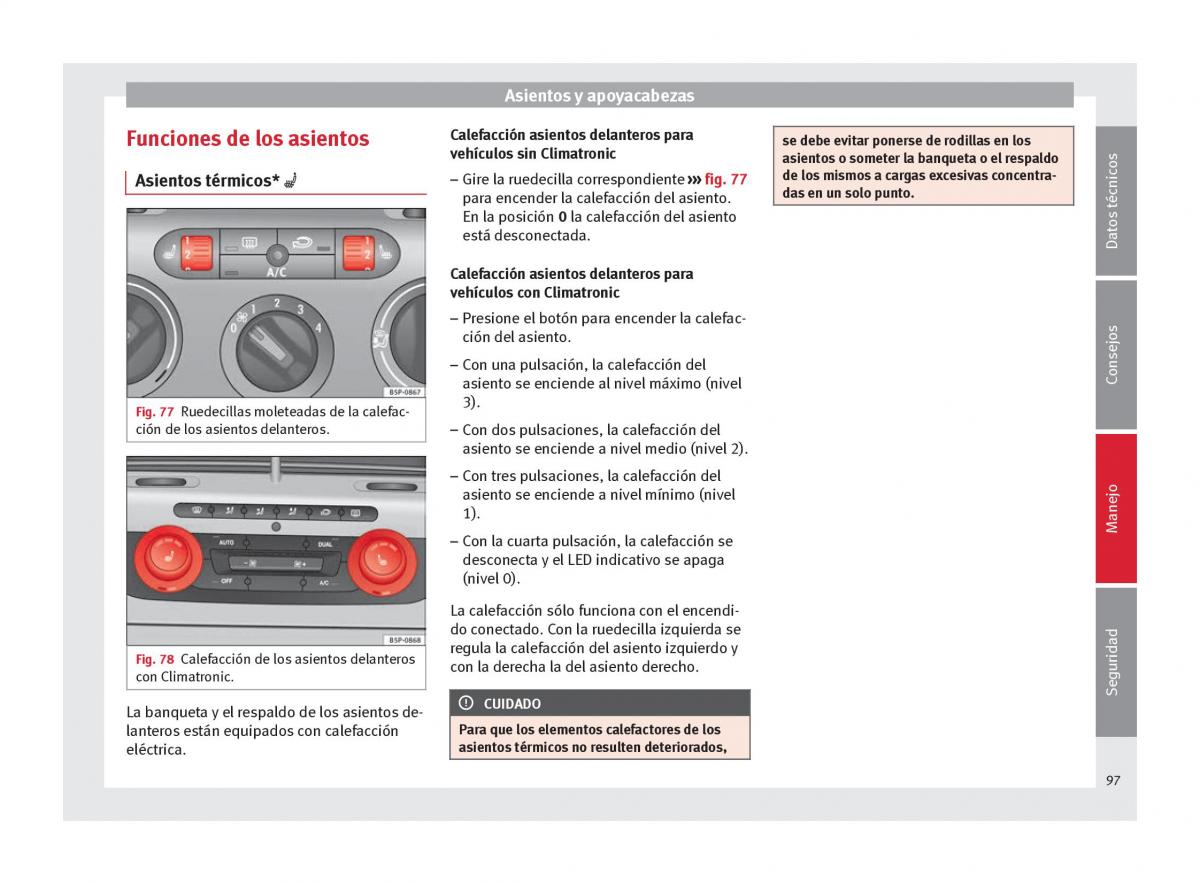 Seat Altea manual del propietario / page 99