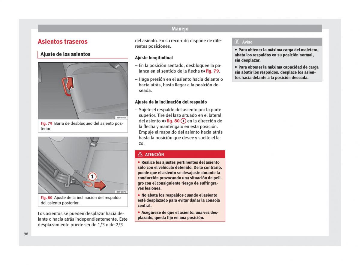 Seat Altea manual del propietario / page 100