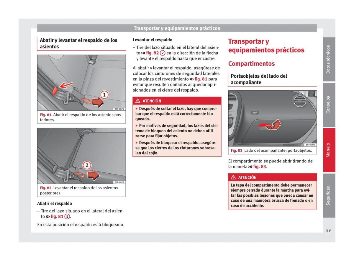 Seat Altea manual del propietario / page 101