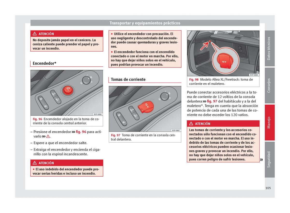 Seat Altea manual del propietario / page 107