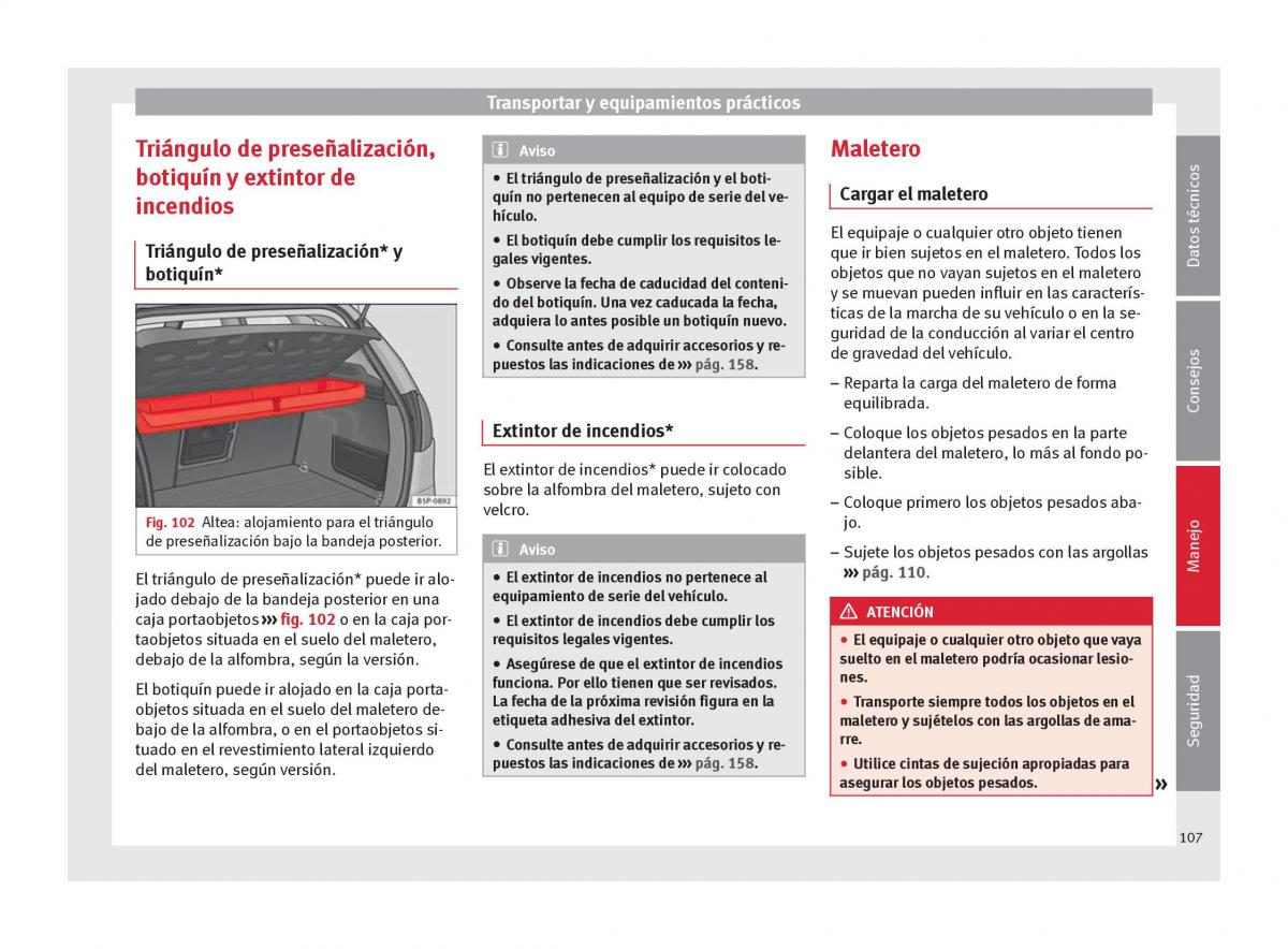 Seat Altea manual del propietario / page 109