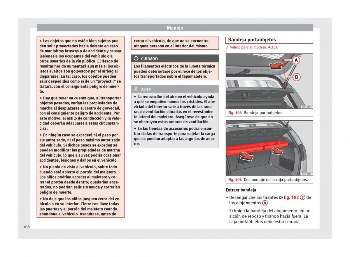 Seat Altea manual del propietario / page 110