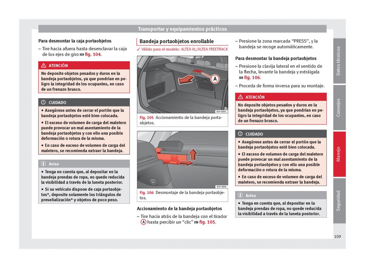 Seat Altea manual del propietario / page 111