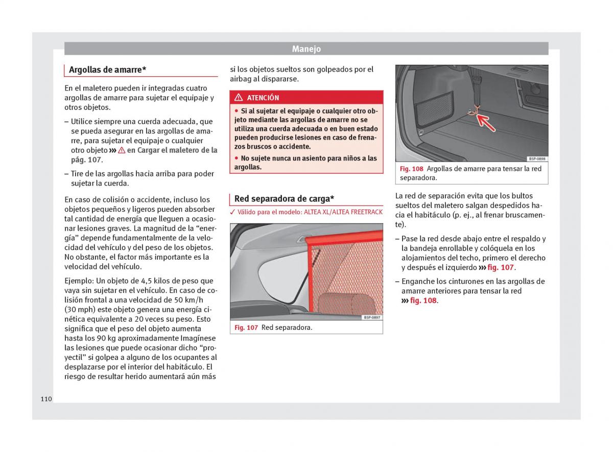 Seat Altea manual del propietario / page 112