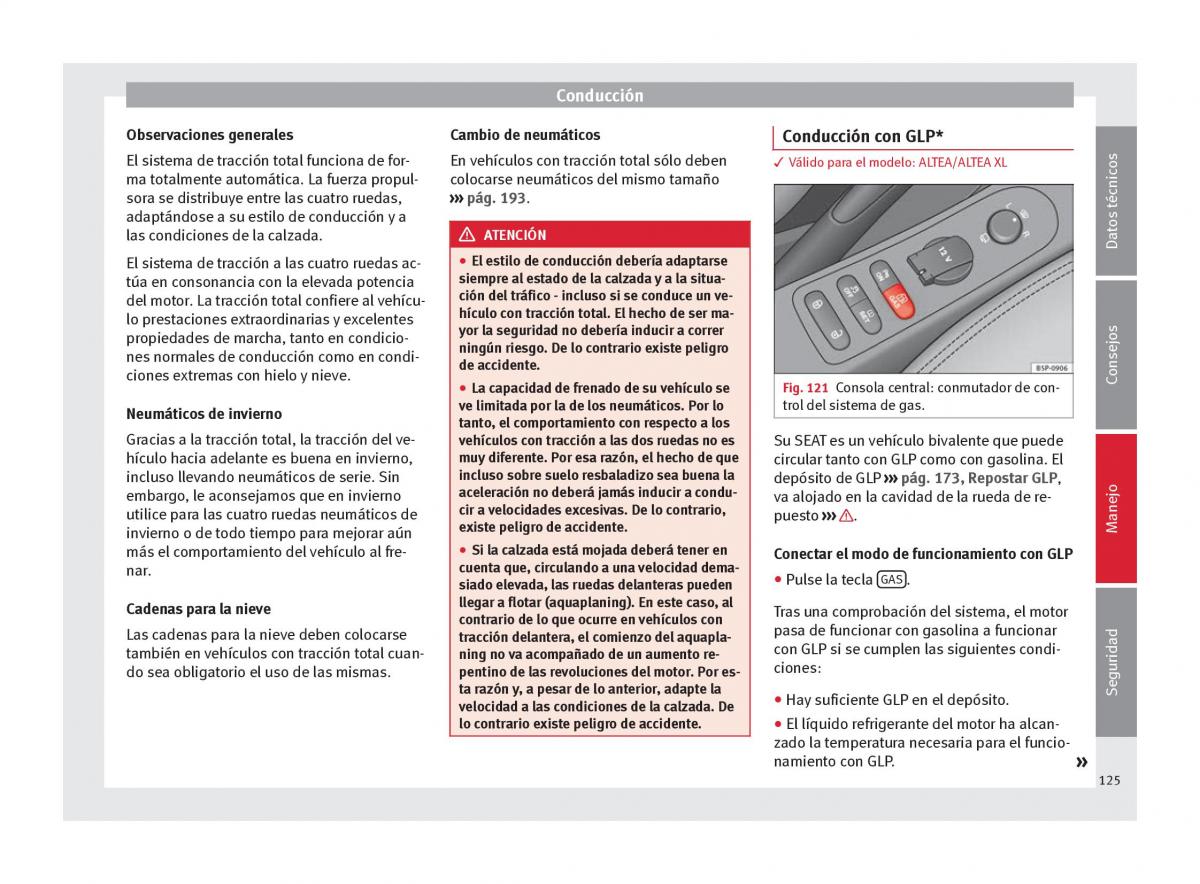 Seat Altea manual del propietario / page 127