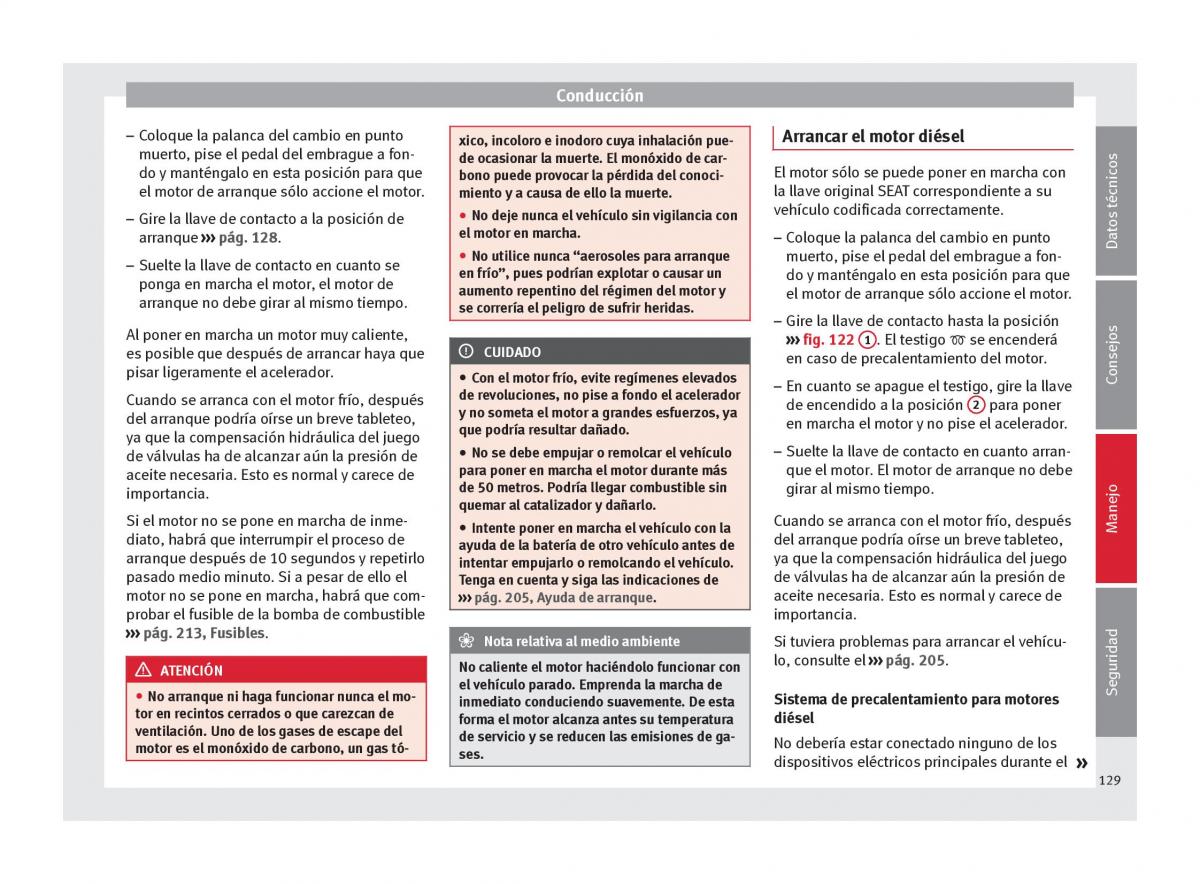 Seat Altea manual del propietario / page 131